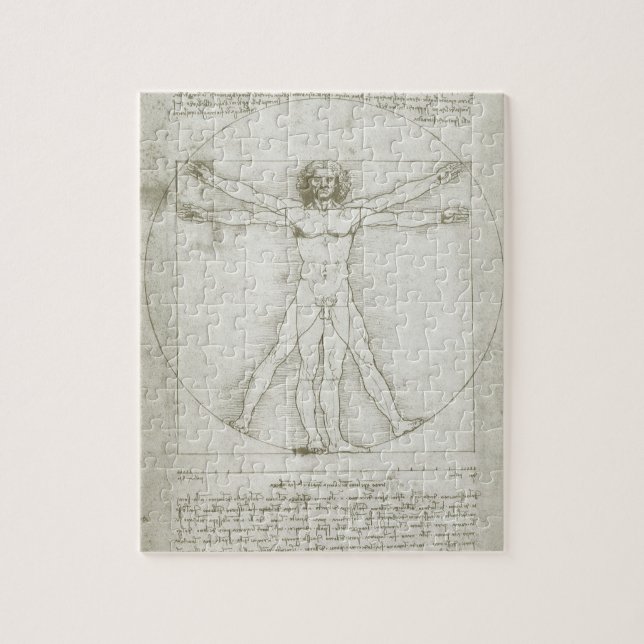 Vitruvian Man von Leonardo da Vinci Puzzle (Vertikal)