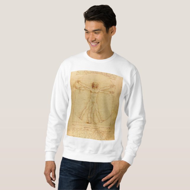 Vitruvian Man von Leonardo Da Vinci Sweatshirt (Vorne ganz)