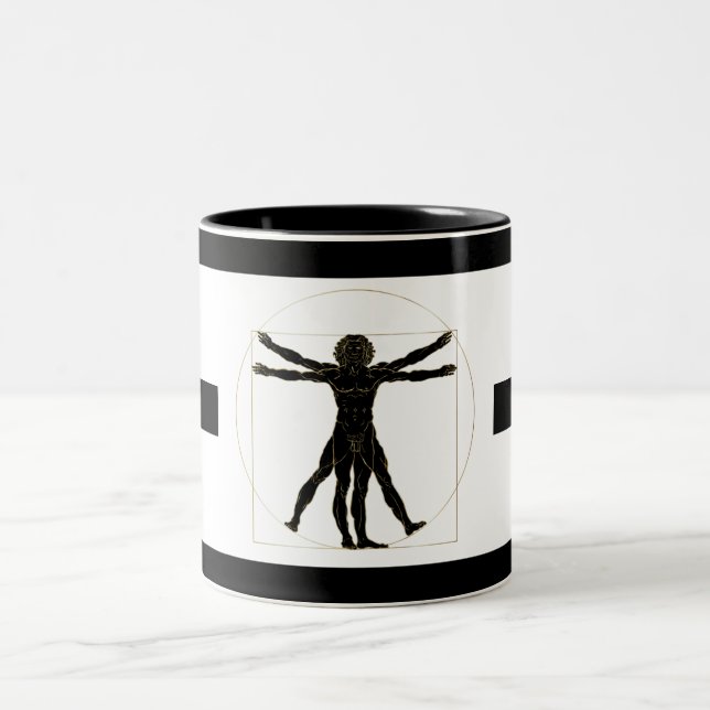 Vitruvian Man Zweifarbige Tasse (Mittel)