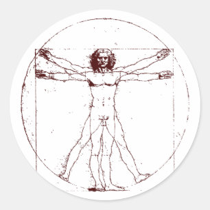 Vitruvian Mann BRK Runder Aufkleber