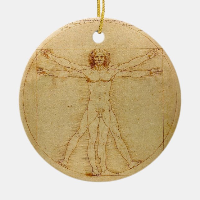 Vitruvian Mann durch Leonardo da Vinci Keramikornament (Vorne)