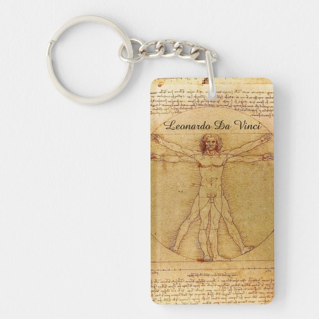 Vitruvian Mann durch Leonardo da Vinci Schlüsselanhänger (Vorderseite)