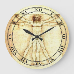 Vitruvian Mann-Uhr Große Wanduhr