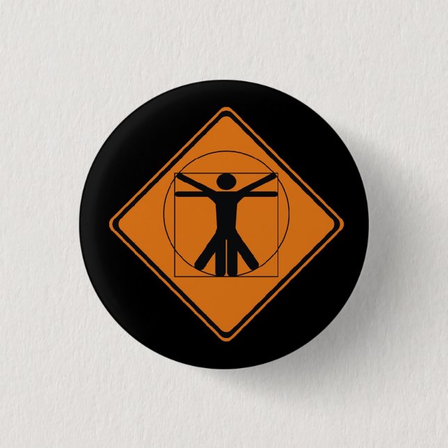 vitruvian MannVerkehrsschild Button (Vorderseite)