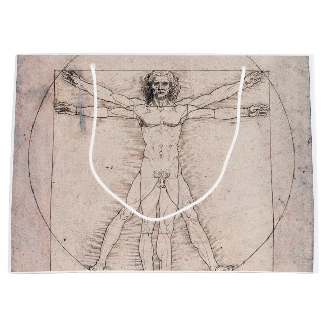 Vitruvian ManVitruvian Man, Leonardo da Vinci Große Geschenktüte (Vorderseite)