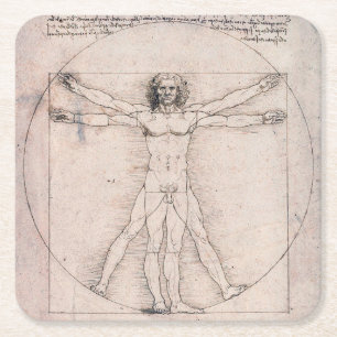 Vitruvian ManVitruvian Man, Leonardo da Vinci Rechteckiger Pappuntersetzer