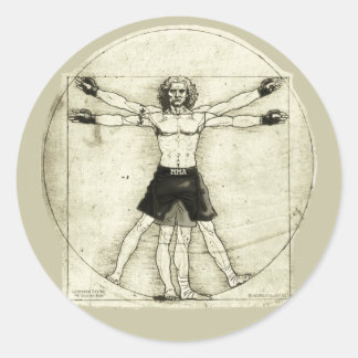 Vitruvian MIXED MARTIAL ARTS Man Runder Aufkleber