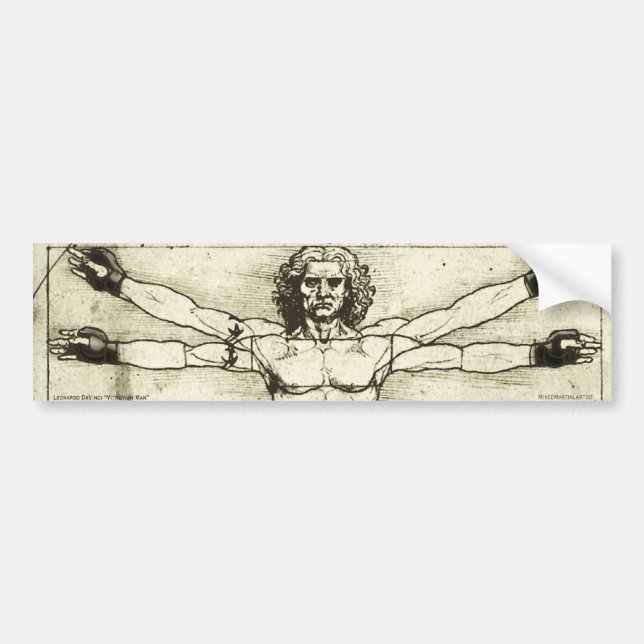 Vitruvian MIXED MARTIAL ARTS Mann Autoaufkleber (Vorne)