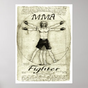 Vitruvian MMA Man Poster