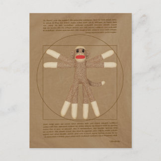 Vitruvian Monkey Postcard Postkarte