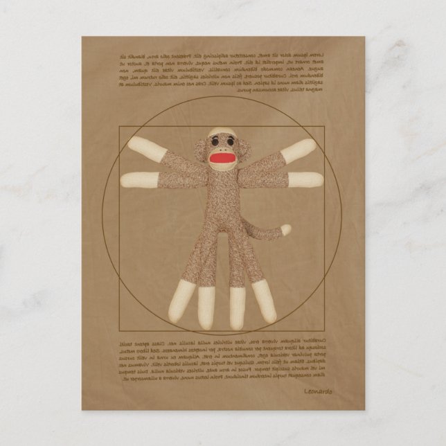 Vitruvian Monkey Postcard Postkarte (Vorderseite)