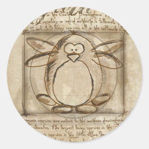 Vitruvian Pinguin Runder Aufkleber