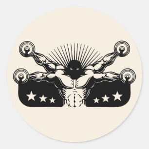 Vitruvian Reps Runder Aufkleber