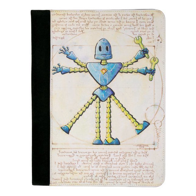 Vitruvian Roboter Padfolio (Vorderseite)