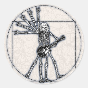 Vitruvian Skeleton Runder Aufkleber