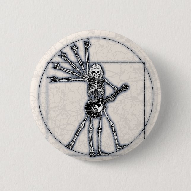Vitruvian Skelett Button (Vorderseite)