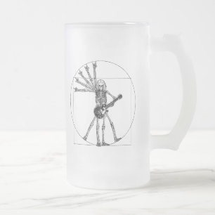 Vitruvian Skelett Mattglas Bierglas