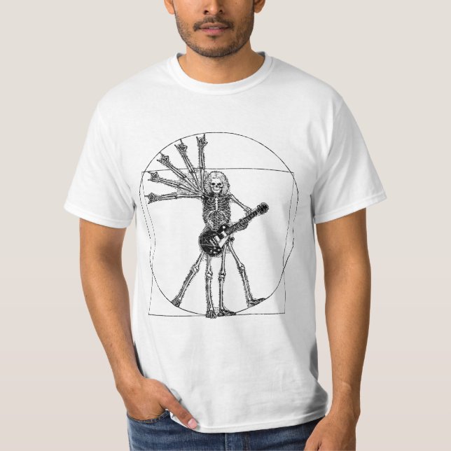 Vitruvian Skelett T-Shirt (Vorderseite)