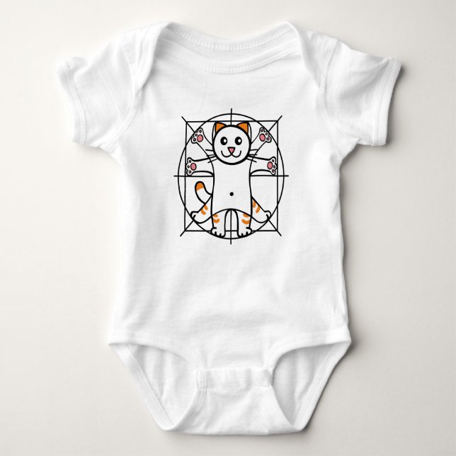 Vitruvianische Katze Baby Strampler (Vorderseite)