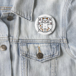 Vitruvianische Katze Button