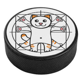 Vitruvianische Katze Eishockey Puck