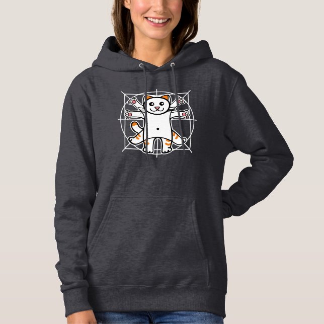 Vitruvianische Katze Hoodie (Vorderseite)