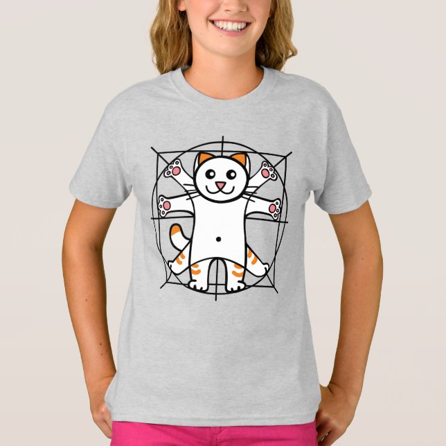 Vitruvianische Katze T-Shirt (Vorderseite)