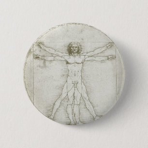 Vitruvianische Mensch von Leonardo da Vinci Button