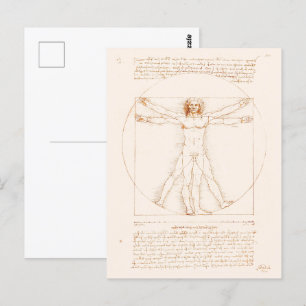 Vitruvianischer Mensch Leonardo da Vinci Postkarte
