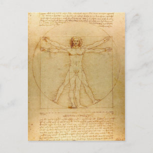 Vitruvianischer Mensch von Leonardo Da Vinci Postkarte