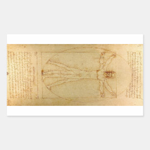 Vitruvianischer Mensch von Leonardo Da Vinci Rechteckiger Aufkleber