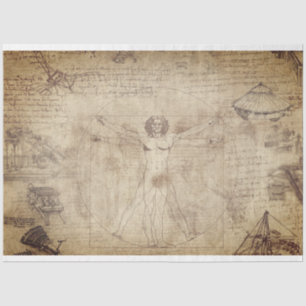 Vitruvianisches Herrenmotiv Seidenpapier
