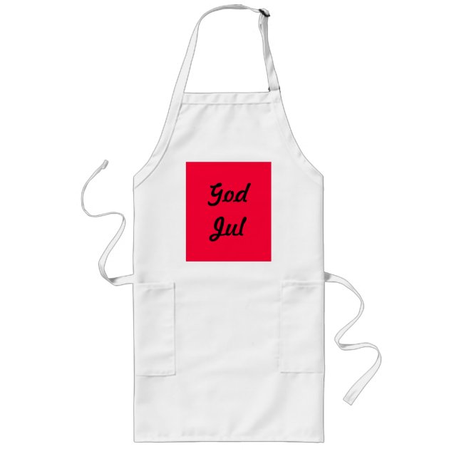 Vitt Julförkläde "God Jul" Lange Schürze (Vorne)
