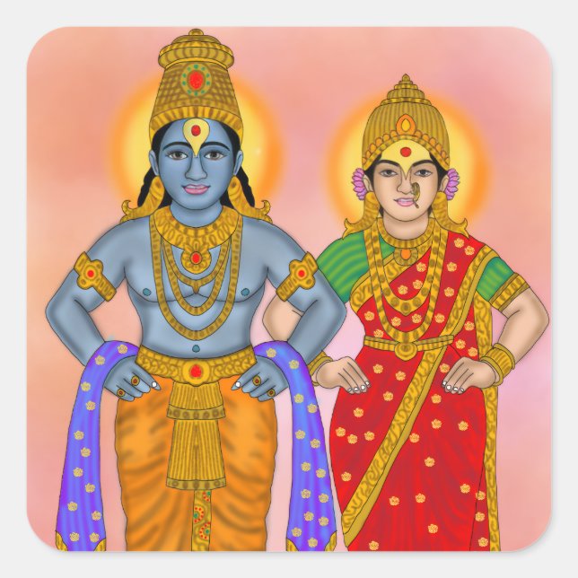 Vitthal Rukmini Aufkleber (Vorderseite)