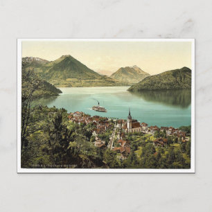 Vitznau und Rigibahn, Vierwaldstättersee, Schweiz  Postkarte