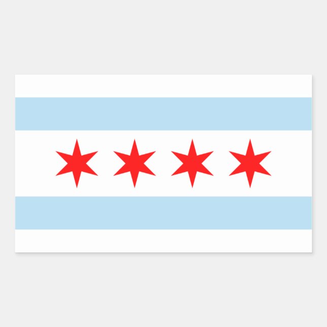 VIUR Chicago Flag Rechteckiger Aufkleber (Vorderseite)