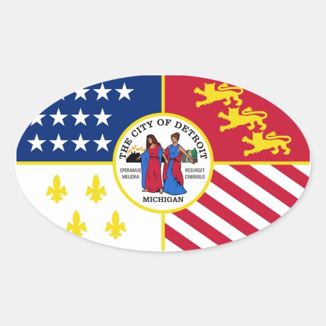 VIUR Detroit Ovaler Aufkleber (Vorderseite)