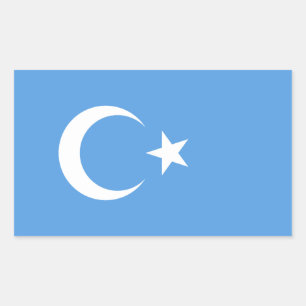 VIUR East Turkestan Uyghur Flag Rechteckiger Aufkleber