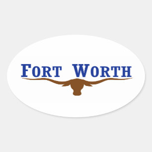 VIUR Fort Worth Flag Ovaler Aufkleber
