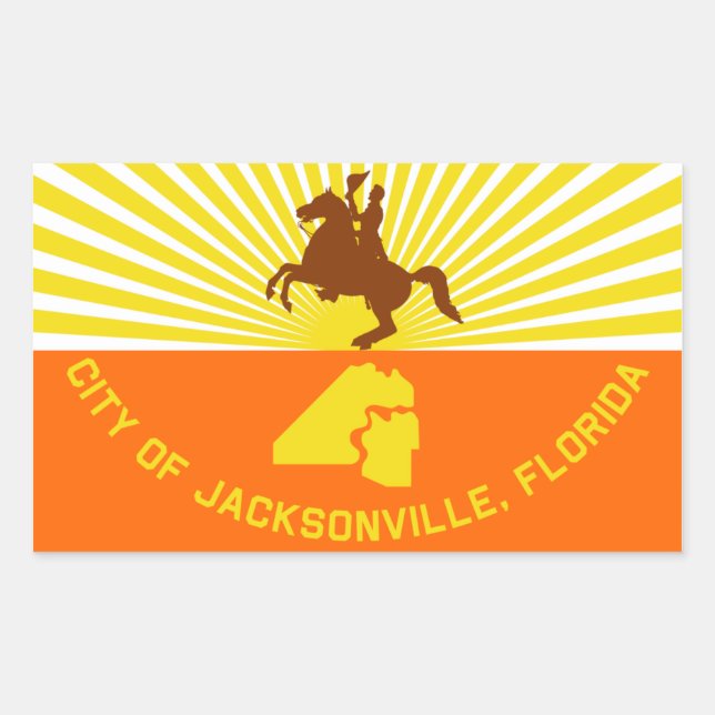 VIUR Jacksonville Flag Rechteckiger Aufkleber (Vorderseite)