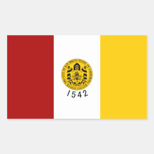 VIUR San Diego Flag Rechteckiger Aufkleber