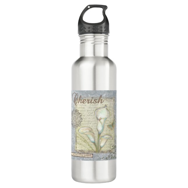VIV21 Wort 2 Cherish.tif Edelstahlflasche (Vorderseite)