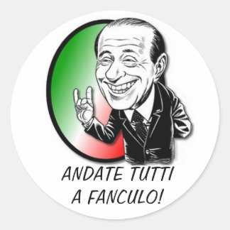 VIVA BERLUSCONI ! RUNDER AUFKLEBER