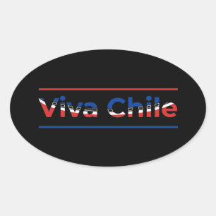 Viva Chile - Stolz Chilenische Flagge Kunst Ovaler Aufkleber