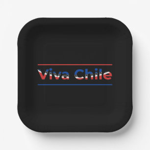 Viva Chile - Stolz Chilenische Flagge Kunst Pappteller