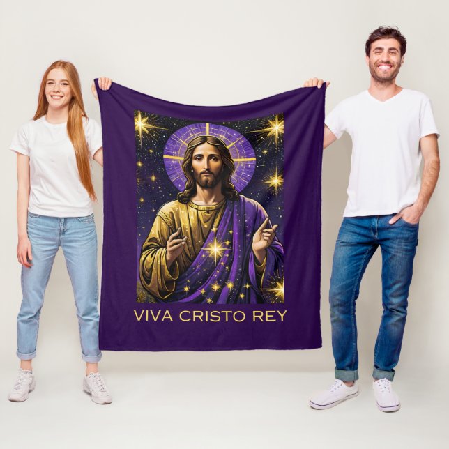 Viva Cristo Rey Katholik Jesus Christus der König Fleecedecke (Beispiel)