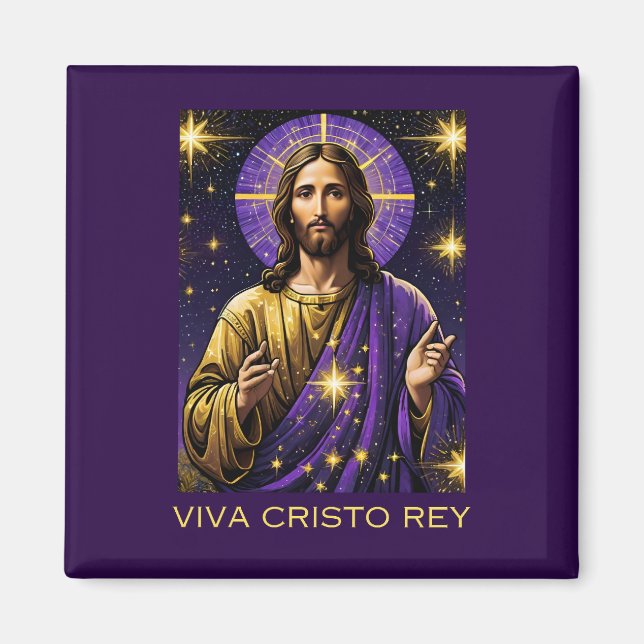 Viva Cristo Rey Katholik Jesus Christus der König Magnet (Vorne)