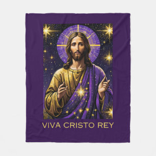 Viva Cristo Rey katholisch Jesus Christus der Kön Fleecedecke
