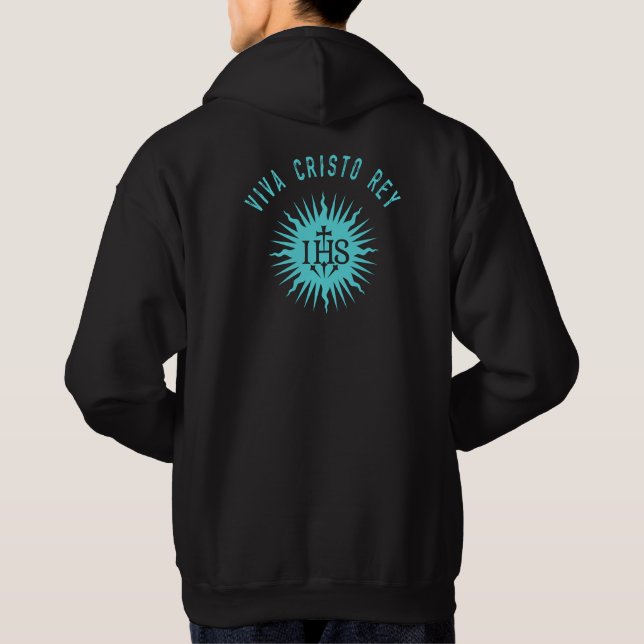 Viva Cristo Rey katholische Cristeros-Geschenk Hoodie (Rückseite)
