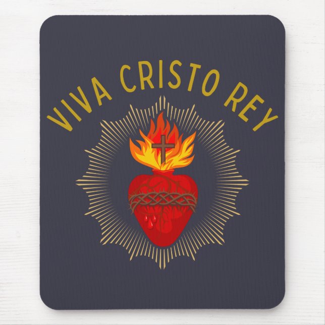 Viva Cristo Rey Katholische Krister Heiliges Herz Mousepad (Vorne)